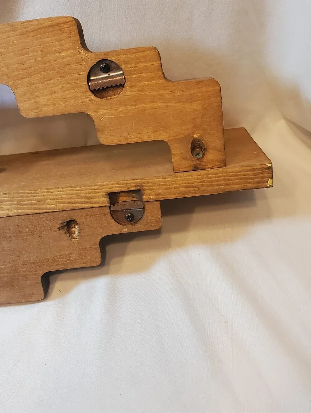 Rustic Wooden Wall Shelf Vintage Display Knick Knacks Reversible Retro MCM